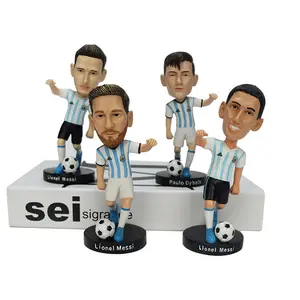 Kustom Figurine Pop souvenir Bobble kepala mainan pemain sepak bola patung hadiah ulang tahun Set untuk anak laki-laki