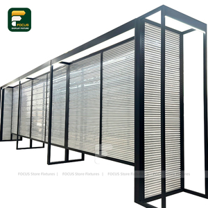 Custom <b>Wig</b> Store Interior Design Industrial Style <b>Display</b> Partition Wall Panel Metal Frame Modern Hair Shop Fixture - Product Image 3