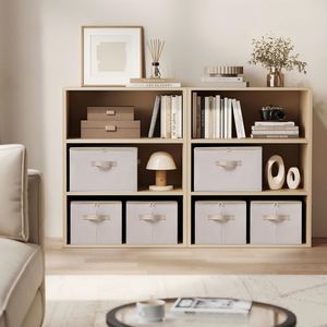 Foldable Bedroom Storage <b>Box</b> Organising Fabric Storage Cube with Lids Storage Baskets for Shelves - Product Image 6