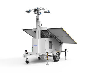 Solar Tower Mobile Lighting MPPT 6m 9m 12m Altura Battery Panel Security System Trailer CCTV Solar Energy System Security Camera - Product Image 1