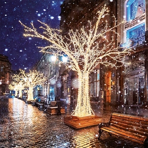 <span class=keywords><strong>Arbre</strong></span> Bonsaï LED Extérieur Motif Brindille 3D <span class=keywords><strong>Bleu</strong></span> Vert Violet Émetteur de Lumière IP65 Évalué 220V pour la Décoration de Rue du Festival de Noël - Product Image 4