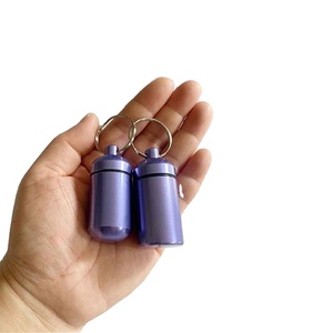 Custom Mini Waterproof Metal Daily Pill Box Organizer Portable Travel Pill Container Keychain for Outdoor Promotional Pill Boxes