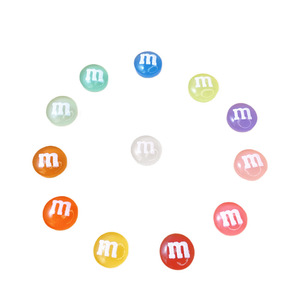 Mini-bonbons arc-en-ciel en résine M&M'S créatifs pour studio DIY, accessoires de bijoux phosphorescents pour colliers faits main, objets d'art et de collection - Product Image 3