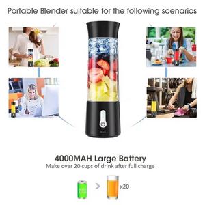 เครื่องปั่นสมูทตี้แบบพกพา 6 ใบมีด รุ่นใหม่ ชาร์จไฟผ่าน USB กำลังไฟ 150 วัตต์ สำหรับใช้ในบ้าน พร้อมฟังก์ชั่นสกัดน้ำผลไม้ - Product Image 4