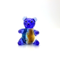 Figurine décorative personnalisée de Murano en verre soufflé à la main feuille d'argent colorée artisanale ours chien chat éléphant Figurine statut vente en gros