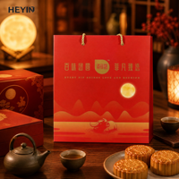 Sac fourre-tout en papier avec pelliculage mat, imprimé personnalisé à chaud doré, sac carré pour gâteaux de lune, aliments, thé, cadeaux de fêtes, OEM