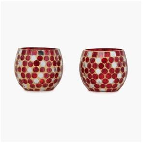 Candelabro de luz de té de vidrio mosaico, soporte de vela - Product Image 4