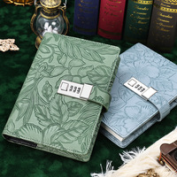 Carnet à mot de passe en similicuir B6 avec serrure, agenda épaissi de style coréen, cadeau en stock