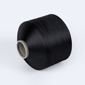 Grado <span class=keywords><strong>aa</strong></span> teñido negro 100D pes FDY <span class=keywords><strong>100</strong></span>% hilo de poliéster para etiqueta tejida - Product Image 3