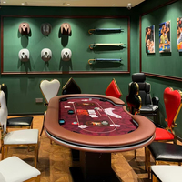 Table de poker personnalisée professionnelle pour 10 joueurs, tables de poker de casino Texas avec éclairage LED, fournisseur unique de luxe