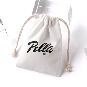 Pochette cadeau en toile de coton avec logo personnalisé Pandasew, sac à poussière en coton avec cordon de serrage, pochette à bijoux - Product Image 1