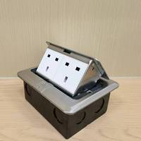Prise de sol escamotable MAADN, norme britannique, encastrée au sol, prise de bureau intégrée au mobilier, 13A16A IP44, 2 prises, Royaume-Uni, 250V