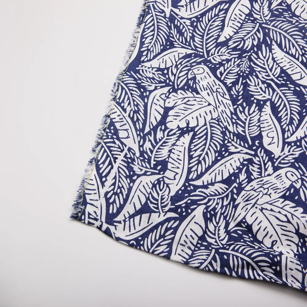 CLASSIC cotton linen digital printed flower organic fabric plain soft for dress blouse skirt shirt pants clothes garment GSM