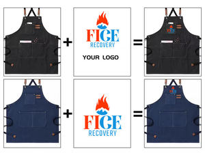 Custom Logo Chef Schorten Voor Mannen Vrouwen Met Grote Zakken Katoen Canvas Cross Back Zware Duty Verstelbare Werkschort - Product Image 2