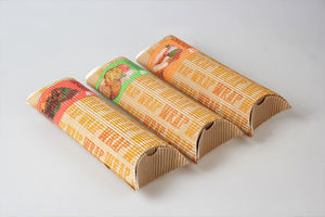 Boîte à oreiller en papier kraft sulfurisé de qualité alimentaire imprimé de logo personnalisé en gros pour restauration rapide - Product Image 4