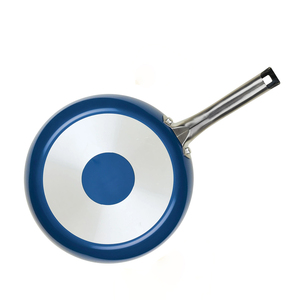 Ensemble de 8 ustensiles de cuisine en céramique antiadhésifs avec couvercles en aluminium, intérieur blanc, extérieur bleu, design moderne, passe au lave-vaisselle et au four, compatible gaz - Product Image 3