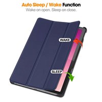 Étui pour tablette à trois volets, coque arrière rigide en PC antichoc pour Lenovo Tab Pad 12 2023, mise en veille/réveil automatique, coque pour tablette de 12,7 pouces
