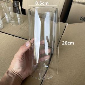 Portavelas de Vidrio Transparente, Cilindro, Tubo para Chimenea, Pantalla Abierta para Velas - Product Image 4