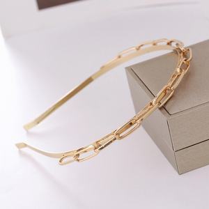 عصابة رأس معدنية ذهبية للنساء لامعة من حجر الراين طوق شعر نسائي أنيق عالي الجودة زهرة عصابة شعر - Product Image 3