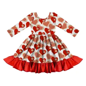 Red Valentines Dress Girls Beautiful Children Dress Girl Clothes 6-12 Years Christmas Toddler Kids Soft Children Casual Dress