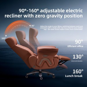 Sedia da <span class=keywords><strong>Ufficio</strong></span> Direzionale di Lusso Ergonomica, Girevole e Regolabile in Vera Pelle, Design Moderno - Product Image 5