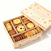 Boîte cadeau de pâtisserie personnalisée avec logo sur le couvercle et le fond, boîte en papier jaune avec séparateur pour beignets, macarons, biscuits