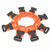 3/4 "Orange Boucle de Sifflet En Plastique Durable de Camping En Plein Air Survie Rapide Boucles de Sifflet pour Bracelets En Paracorde