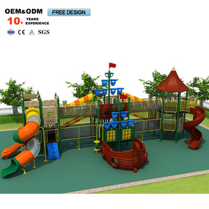 Aire de jeux extérieure en bois de haute qualité pour enfants avec toboggans personnalisés à prix abordable pour les parcs d'attractions - Product Image 1