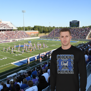 T-shirt à manches longues Cheer Dad Blue Bow, chemise de sport pour cheerleading - Product Image 3