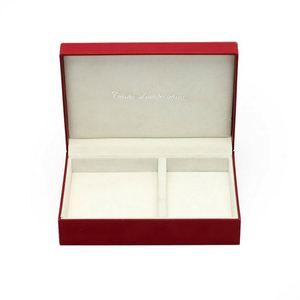 Emballage de bijoux personnalisé, boîte cadeau pliable en cuir PU texturé rouge pour bougie, cadre photo et autocollants - Product Image 4