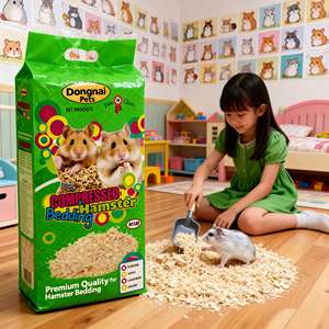 Escamas de Madera de Pino 100% Naturales y Ecológicas de Dongnai PETS Factory, Libres de Polvo, con Control de Olores Extra, Altamente Absorbentes, en Forma de Tiras, 1 kg - Product Image 1