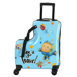 Bagage de cabine léger de 20 pouces avec logo personnalisé pour garçons et filles en ABS durable + PC avec roulette Spinner Valise adorable dessin animé pour enfants - Product Image 1