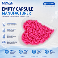 Prix d'usine, capsules HPMC vides, couleur rose personnalisée, tailles 000 00 0 1 2 3 4 5, certifiées Halal, séparées, sans gélatine