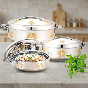 Ensemble de casseroles en acier inoxydable avec couvercle, design chinois traditionnel, rondes, durables, pour tous types de cuisinières - Product Image 3