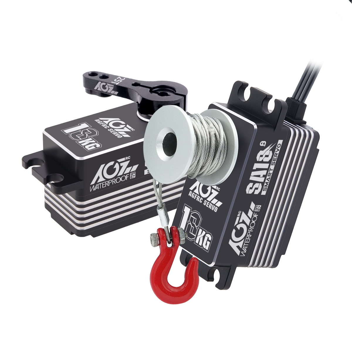 AGFRC металлическая Шестерня 18 кг, без сердечника, водонепроницаемая умная лебедка, низкопрофильный программируемый цифровой сервопривод для 1/10 радиоуправляемых автомобилей, роботов, индустрии