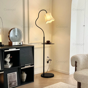 Sofá para Sala de Estar, Lámpara de Pie Decorativa de Tela de Estilo Retro Francés, Estante de Exhibición de Alta Gama para Dormitorio - Luz Ambiental para el Hogar - Product Image 2