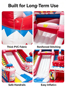 Château gonflable robuste en PVC de 18 OZ certifié CE EN14960 avec toboggan, toboggan aquatique pour enfants pour l'extérieur - Product Image 3