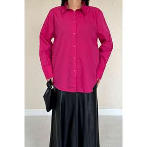 Blusas y Camisas de Popelina Fucsia al por Mayor para Mujer, Colección Elegante de Camisas de Popelina Fucsia - Product Image 2