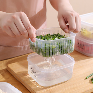 Food Storage Container Square Transparent PP Clip On Lid For Vegetables Garlic Ginger Onions - Product Image 2