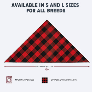 Nouveau <span class=keywords><strong>Bandana</strong></span> Classique Personnalisé Imprimé pour Animaux de Compagnie – Réglable, Doux, Léger, Respirant, Lavable, Écharpe Triangulaire à Carreaux pour Chiens et Chats - Product Image 3