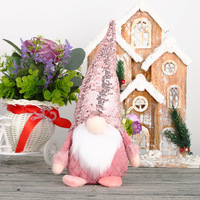 Poupée en peluche Rudolph Claus Snowman en polyester sans visage, décoration de fenêtre, ornements pour arbre de Noël