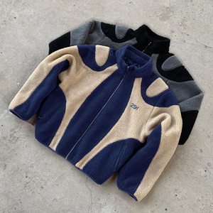Chaqueta de Forro Polar Sherpa con Cremallera y Logotipo Personalizado para <span class=keywords><strong>Hombre</strong></span>, Chaquetas Cortavientos Extra Grandes, Chaqueta de Forro Polar Jacquard, <span class=keywords><strong>Abrigo</strong></span> para <span class=keywords><strong>Hombre</strong></span> - Product Image 3