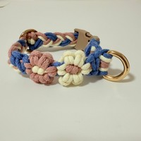Boho Weihnachtsgeschenk Handgefertigtes Makramee-Halsband Verstellbare Gewebte Feiertagsdekoration für Welpen Weihnachtsdeko