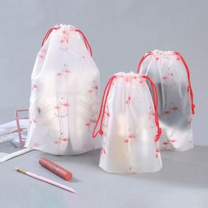 Nouveaux sacs à cordon transparents tendance, fabricant de sacs en plastique PE pour l'emballage de vêtements et de chaussures - Product Image 1