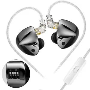 Headset KZ D-Fi Wired Metal In Ear Monitor Earbuds 4-Level Tunning Switch HiFi Bass Headphones Stage Live Headset