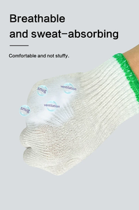 Guante de trabajo de seguridad de protección industrial Guantes de punto de algodón a mano para trabajar lejía algodón blanco 40g 50g para el mercado saudí - Product Image 6