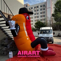Modèles publicitaires gonflables de haute qualité en forme de hot-dog pour la génération de trafic et la décoration de restaurants