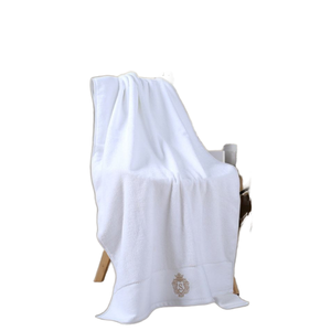 Toallas de baño de lujo personalizadas de algodón egipcio antimicrobiano con patrón de cuadros tejidos, logotipo bordado, altamente absorbentes y suaves. - Product Image 1