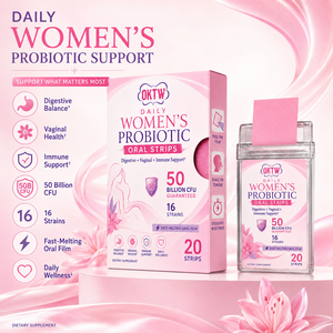OKTW Bandes buccales probiotiques à dissolution rapide pour femmes, 50 milliards de UFC, 16 souches, soutien digestif, vaginal et immunitaire, 20 bandes - Product Image 2