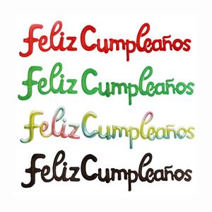 Ensemble de ballons Feliz cupleanos en Stock au mexique et au pérou Offres Spéciales, fournitures de fête de joyeux anniversaire, déco Rose or bleu rouge espagnol feuille d'aluminium - Product Image 2